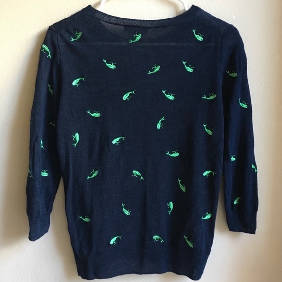 J.Crew | Linen Tippi Whale Sweater in Navy - Picture 7 of 7
